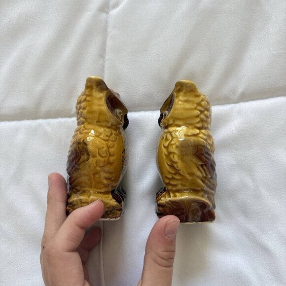 Vintage Salt & Pepper Shakers Nashville Music City Ceramic Owls Made In Japan - Picture 6 of 7